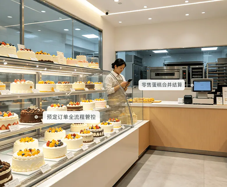 烘焙面包中央工厂经营场景示意图：展示生产计划排程与全程追溯管理