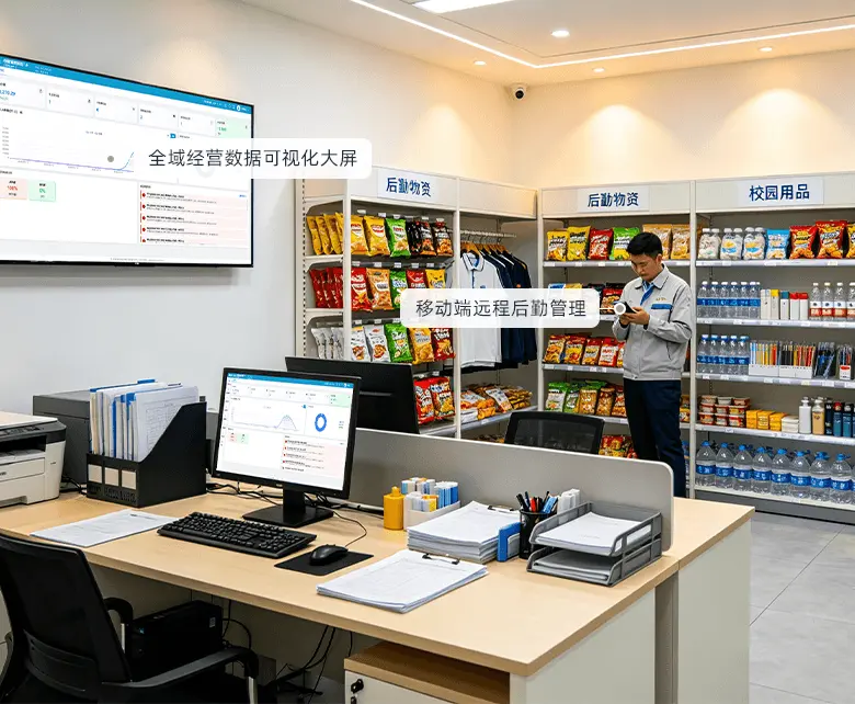 校园超市供应链管控经营场景示意图