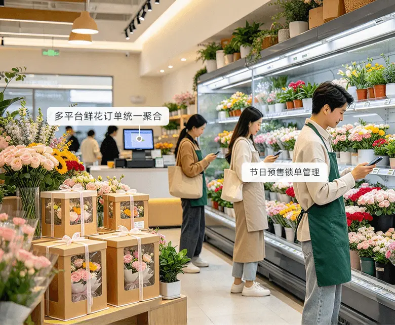 鲜花绿植超市即时零售同城鲜花配送板块示意图