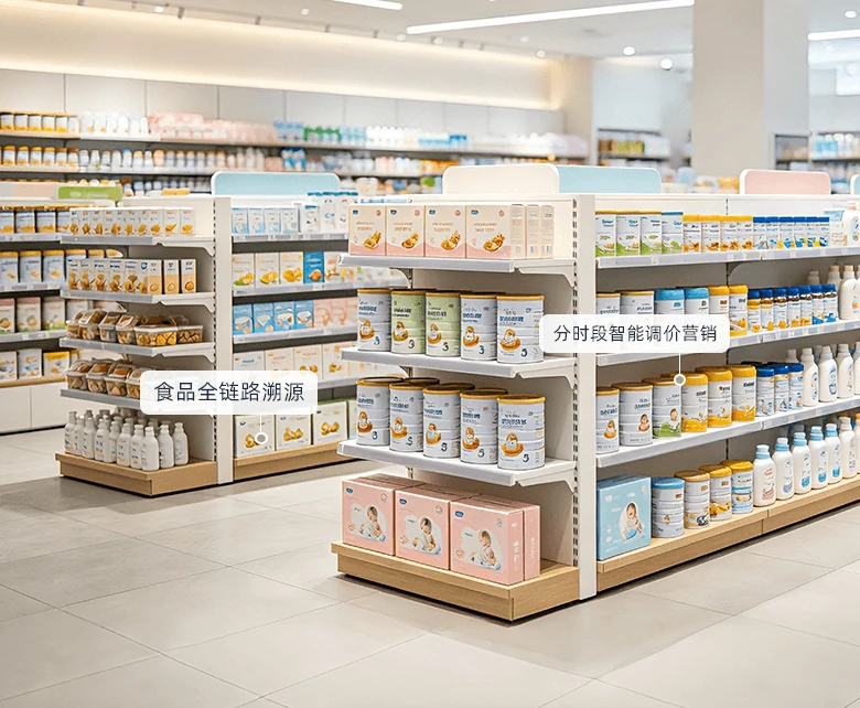 母婴超市门店前台母婴商品零售经营场景示意图