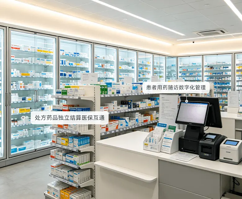 保健品专营超市滋补礼盒组合与 BOM 管理场景示意图：展示礼盒配方扣料与标签打印