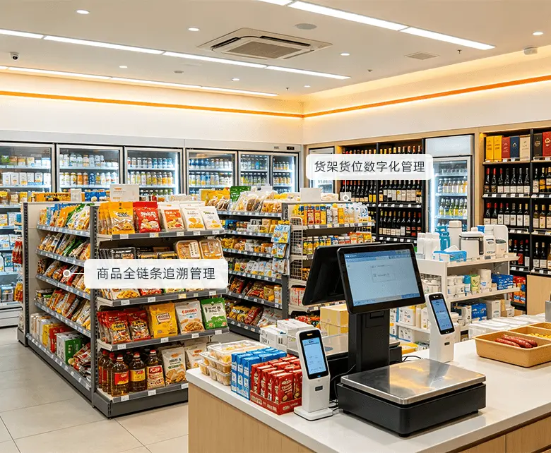 冷冻食品超市半成品加工与 BOM 配方管理场景示意图：展示组合配方扣料与分装损耗登记