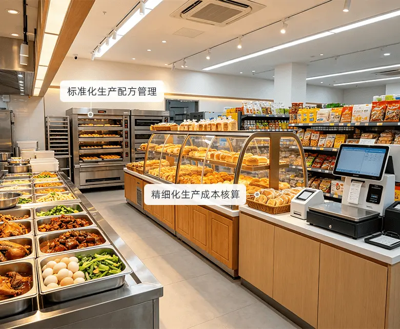 冷冻食品超市冻品礼盒配套零售场景示意图：展示礼盒与标品合并收银及套餐搭建