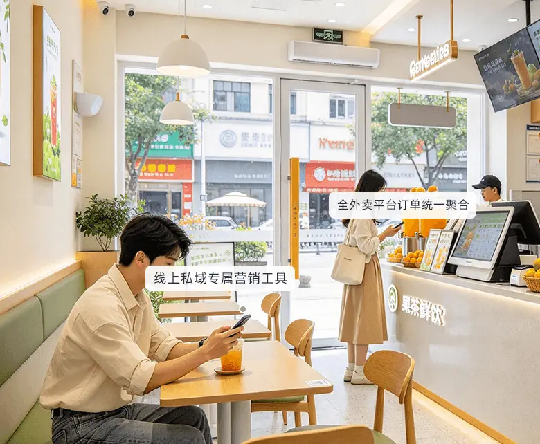 线上即时预约零售板块示意图：展示多平台订单聚合与双履约模式